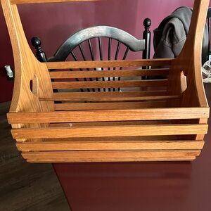 Vintage Farmhouse Wood Slat basket